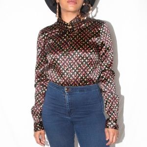 Diane von Furstenberg silk  vintage print blouse